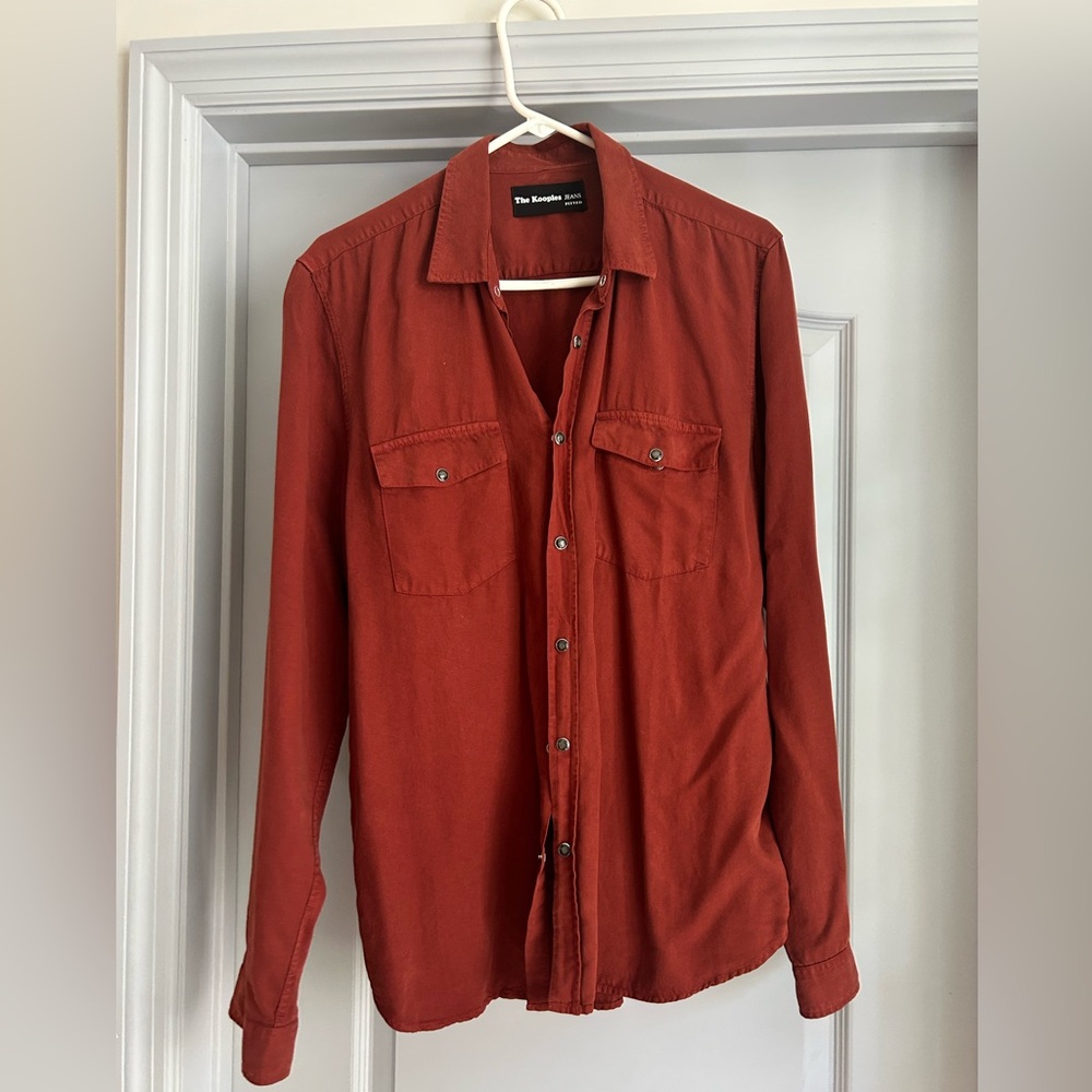 The Kooples Brick Red Fitted Soft Shirt